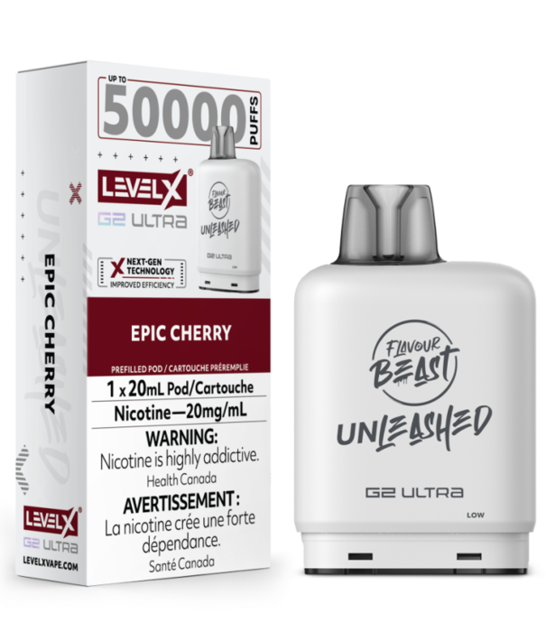 Flavour Beast Epic Cherry Flavour Beast Unleashed Level X G2 Ultra 50k Disposable Vape Pod