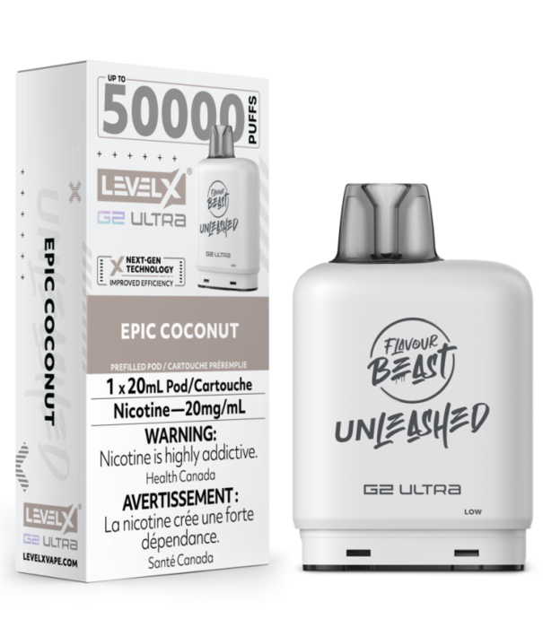 Flavour Beast Epic Coconut Flavour Beast Unleashed Level X G2 Ultra 50k Disposable Vape Pod