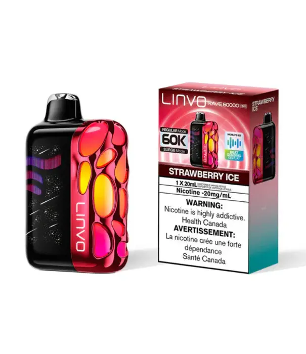 Linvo Strawberry Ice Linvo Rave 60k Pro Rechargeable Disposable