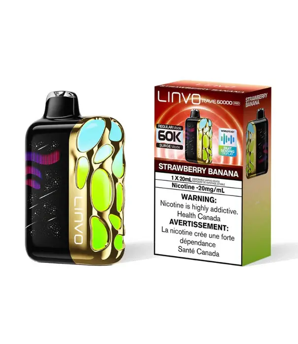 Linvo Strawberry Banana Linvo Rave 60k Pro Rechargeable Disposable