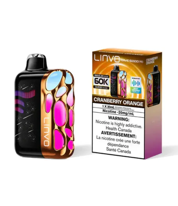 Linvo Cranberry Orange Linvo Rave 60k Pro Rechargeable Disposable