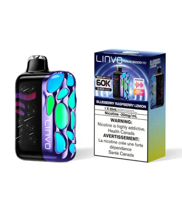 Linvo Blueberry Raspberry Lemon Linvo Rave 60k Pro Rechargeable Disposable