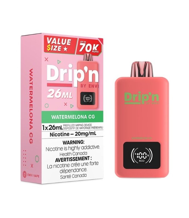 Envi Drip'n Watermelona CG Drip’N by Envi 26ml 70k Rechargeable Disposable