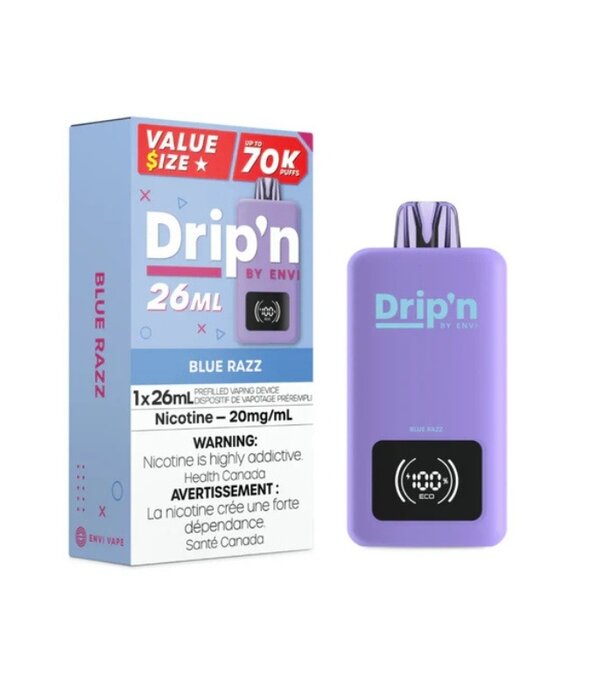 Envi Drip'n Blue razz Drip’N by Envi 26ml 70k Rechargeable Disposable