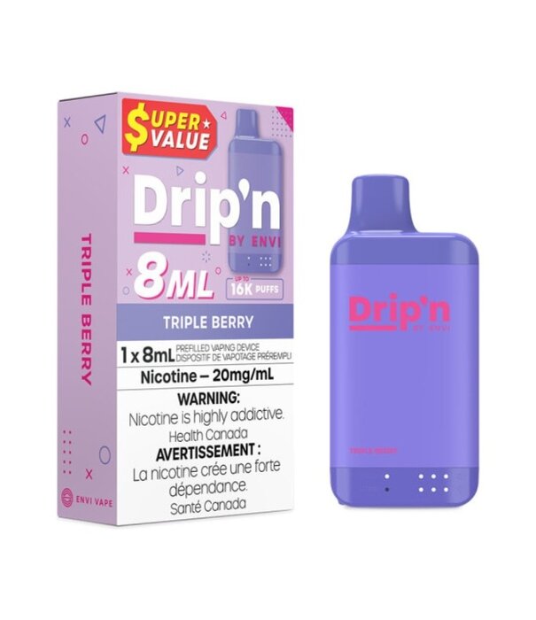 Envi Drip'n Triple Berry Drip’N by Envi 8ml 16k Rechargeable Disposable
