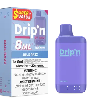 Blue Razz Drip’N by Envi 8ml 16k Rechargeable Disposable