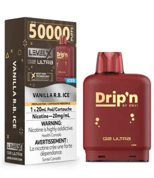 Vanilla RB Ice Drip’N Level X G2 Ultra 50k Disposable Vape Pod
