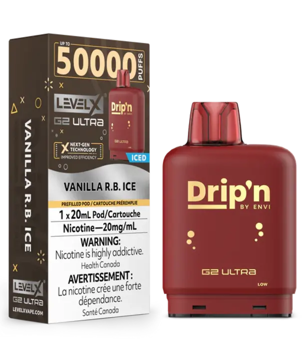 Drip'n Vanilla RB Ice Drip’N Level X G2 Ultra 50k Disposable Vape Pod