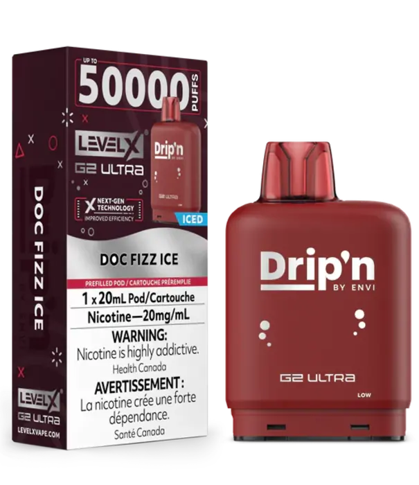 level X Doc Fizz Ice Drip’N Level X G2 Ultra 50k Disposable Vape Pod