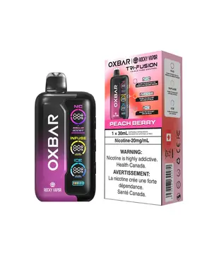 Peach Berry Rocky Vapor Ox Bar Tri-Fusion 30ml Rechargeable Disposable