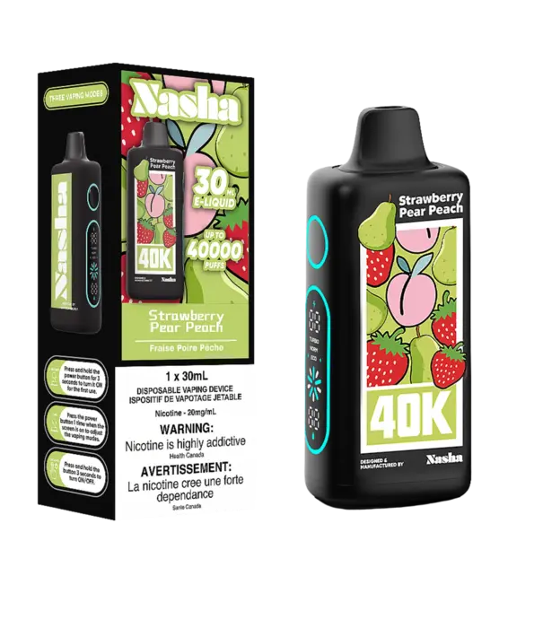 Boosted Strawberry Pear Peach Nasha 40k Rechargeable Disposable