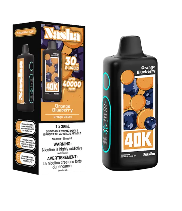 Boosted Orange Blueberry Nasha 40k Rechargeable Disposable