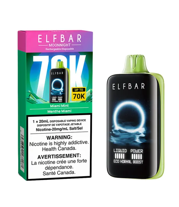 Elf Bar Miami Mint Elfbar Moon Night 70k Rechargeable Disposable