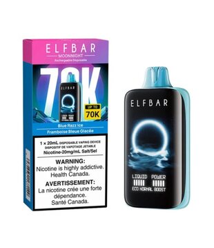 Blue Razz Ice Elfbar Moon Night 70k Rechargeable Disposable