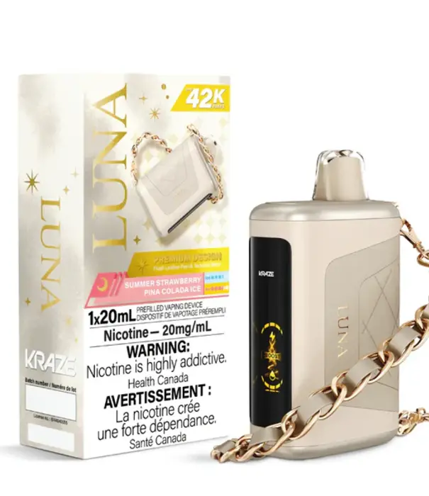 Kraze Summer Srawberry Pina Colada Ice Kraze Luna 42k Rechargeabke Disposable