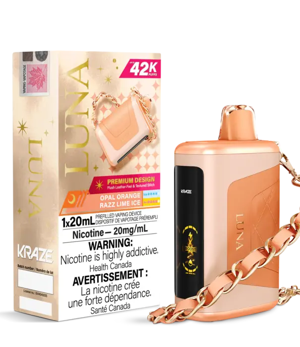 Kraze Opal Orange Razz Lime Ice Kraze Luna 42k Rechargeable Disposable