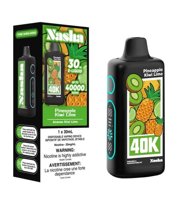 Boosted Pineapple Kiwi Lime Nasha 40k Rechargeable Disposable