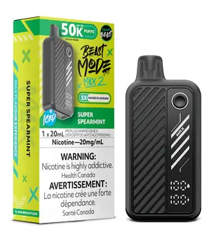 Super Spearmint Ice Flavour Beast Beast Mode Max 2 50k Rechargeable Disposable