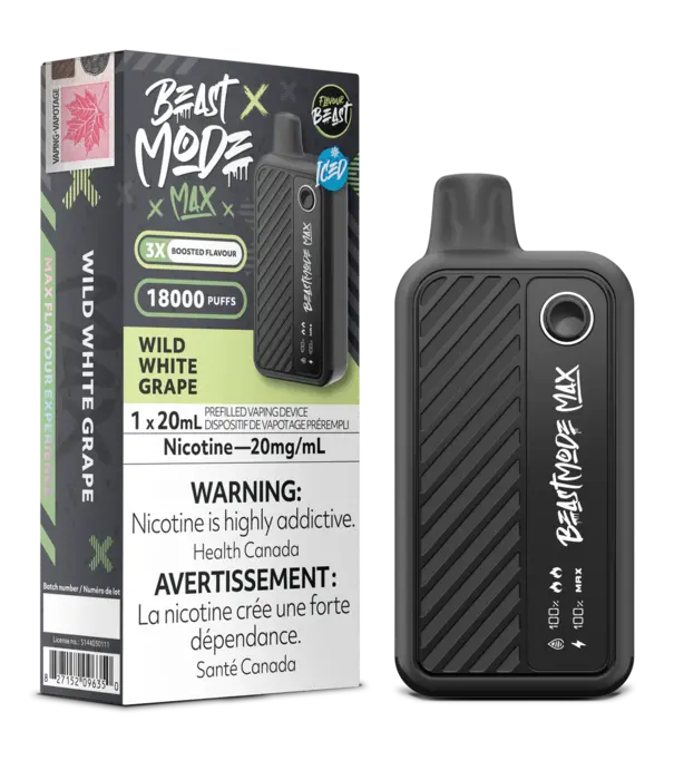 Flavour Beast Wild White Grape Ice Flavour Beast Beast Mode Max 250k Rechargeable Disposable