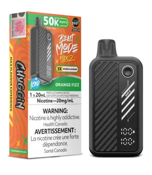 Orange Fizz Ice Flavour Beast Beast Mode Max 2 50k Rechargeable Dispoable