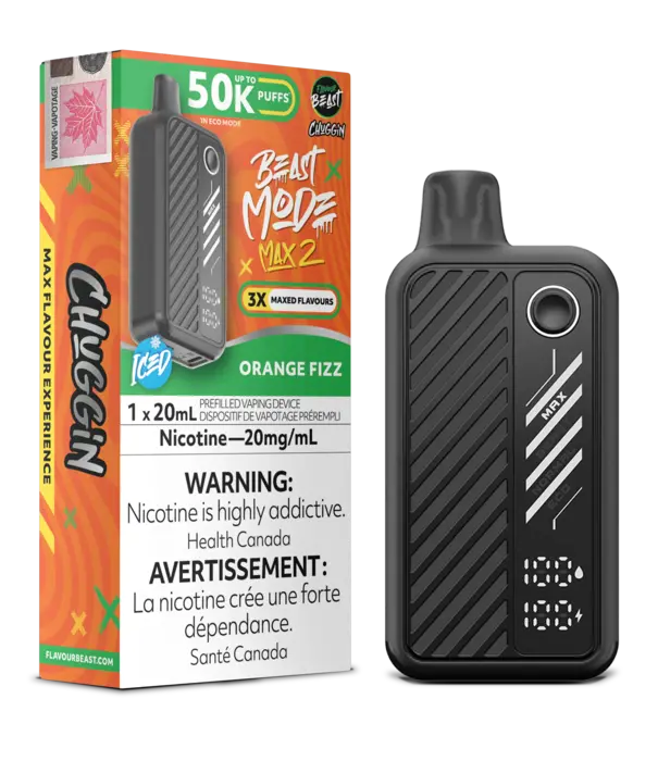 Flavour Beast Orange Fizz Ice Flavour Beast Beast Mode Max 2 50k Rechargeable Dispoable
