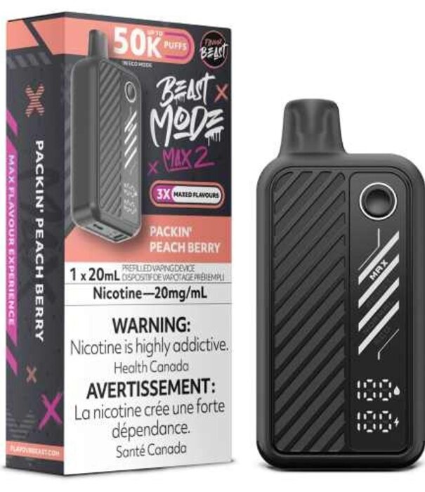 Flavour Beast Packin Peach Berry Flavour Beast Beast Mode Max 2 50k Rechargeable Diposable