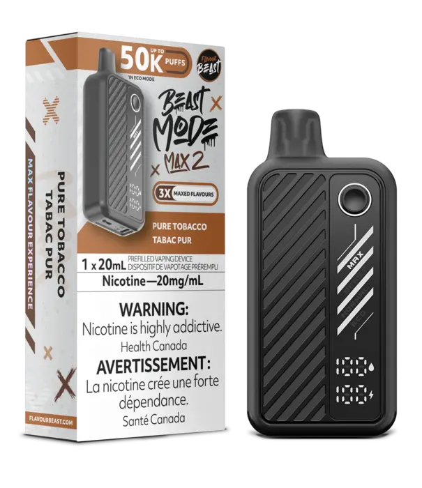 Flavour Beast Pure Tobacco Fkavour Beast Beast Mode Max 2 50k Rechargeable Disposable