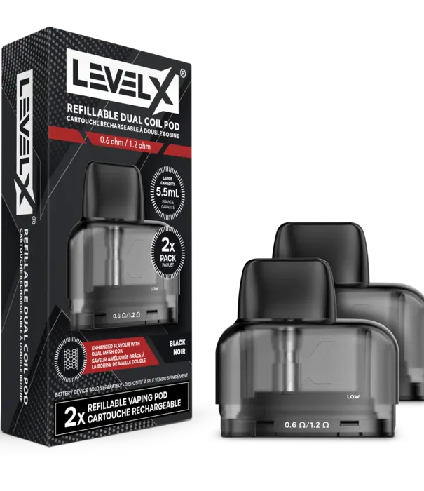 level X Midnight Black Level X Refillable Dual CoilPod Kit 5.5ml (CRC)