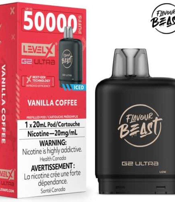 level X Vanilla Cofffee Ice Flavour Beast Level X G2 Ultra 50k Disposable Vape Pod