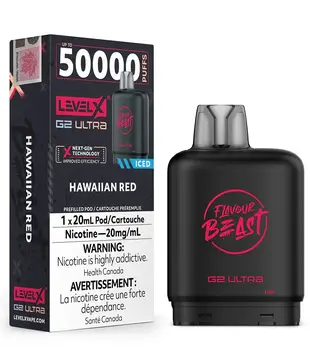 Hawaiian Red Ice Flavour Beast Level X G2 Ultra 50k Disposable Vape Pod