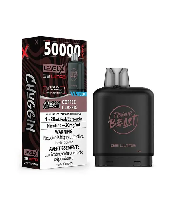 level X Coffee Classic Ice Flavour Beast Chuggin Level X G2 50k Disposable Vape Pod