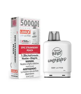 Epic Strawberry Peach Flavour Beast Unleashed Level X G2 50k Disposable Vape Pod