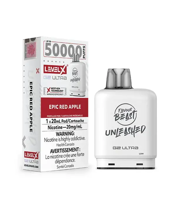 level X Epic Red Apple Flavour Beast Unleashed Level X G2 50k Disposable Vape Pod