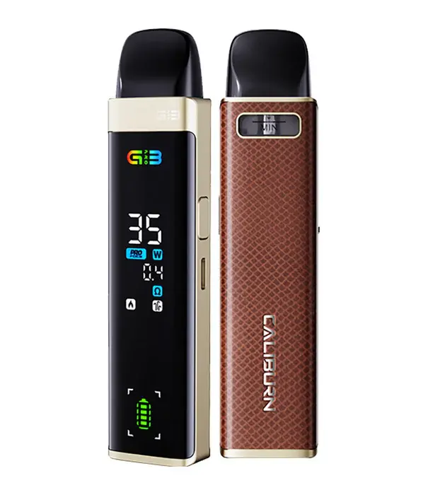 Brown Leather Uwell Caliburn G3 Pro 35w Pen Pod Device (CRC)
