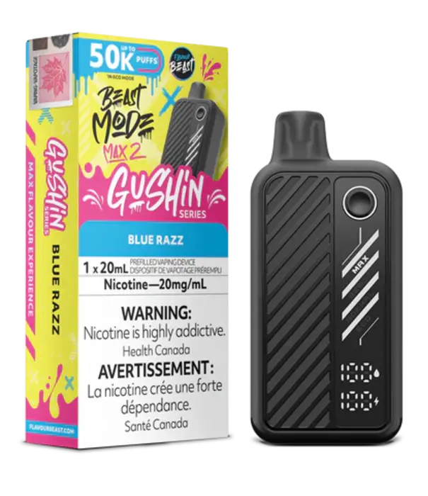 Flavour Beast Blue Razz Gushin Flavour Beast Beast Mode Max 2 50k Rechargeable Disposable