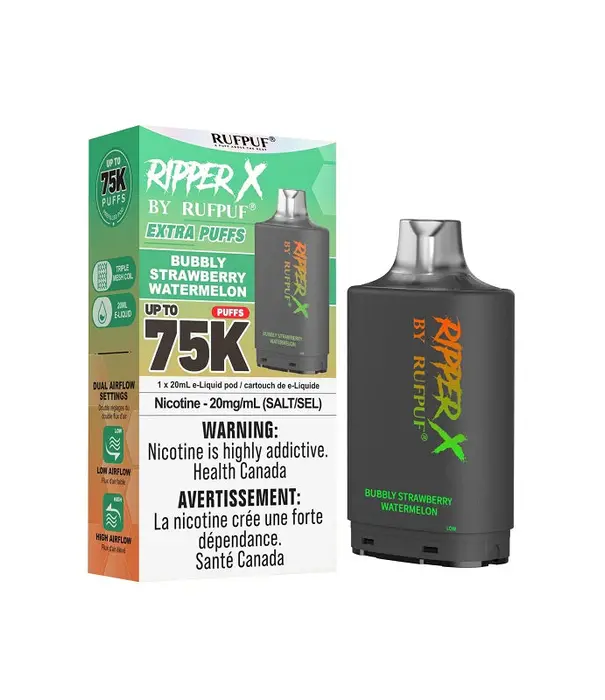 Ripper X by RUFPUF Bubbly Strawberry Watermelon Ripper X by RUFPUF 75k Disposable Vape Pod
