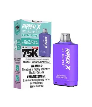 Grape Citrus Green Apple Ice Ripper X by RUFPUF 75k Disposable Vape Pod