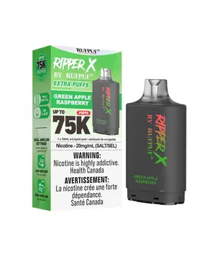 Green Apple Raspberry Ripper X by RUFPUF 75k Disposable Vape Pod