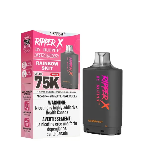 Ripper X by RUFPUF Rainbow Skit Ripper X by RUFPUF 75k Disposable Vape Pod