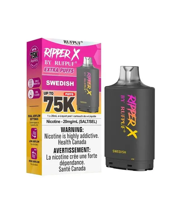 Ripper X by RUFPUF Swedish Ripper X by RUFPUF 75k Disposable Vape Pod