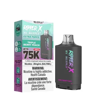 Triple Berry Peach 10mg Ripper X By RUFPUF 75k Disposable Vape Pod