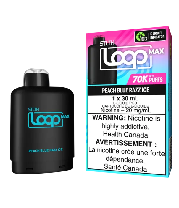 STLTH Peach Blue Razz Ice STLTH Loop Max 70k Disposable Vape Pod