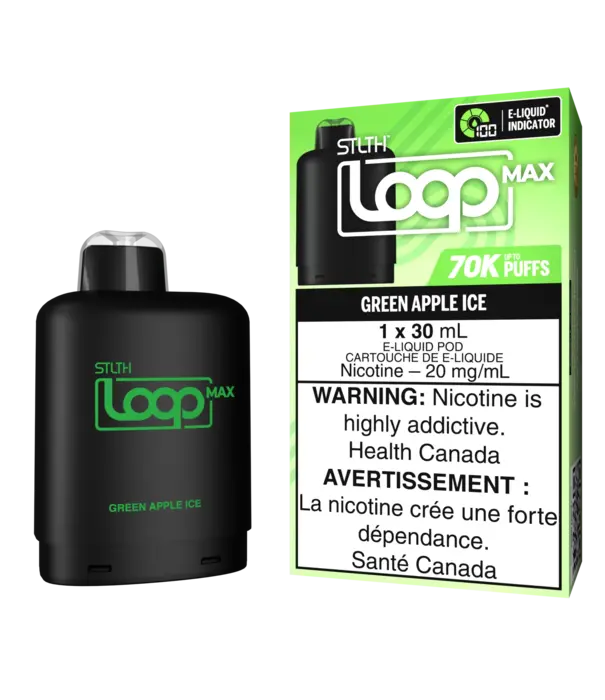 STLTH Green Apple Ice STLTH Loop Max 70k Disposable Vape Pod