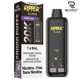 Grape Ice Zero Nicotine Ripper Sleek 20k Rechargeable Disposable