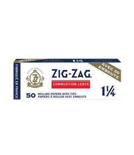Zig Zag White 1-1/4 Rolling Paper with Tips 50pc