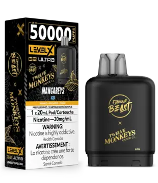 Mangabeys Ice Flavour Beast Twelve Monkeys Level X G2 Ultra 50k Disposable Vape Pod