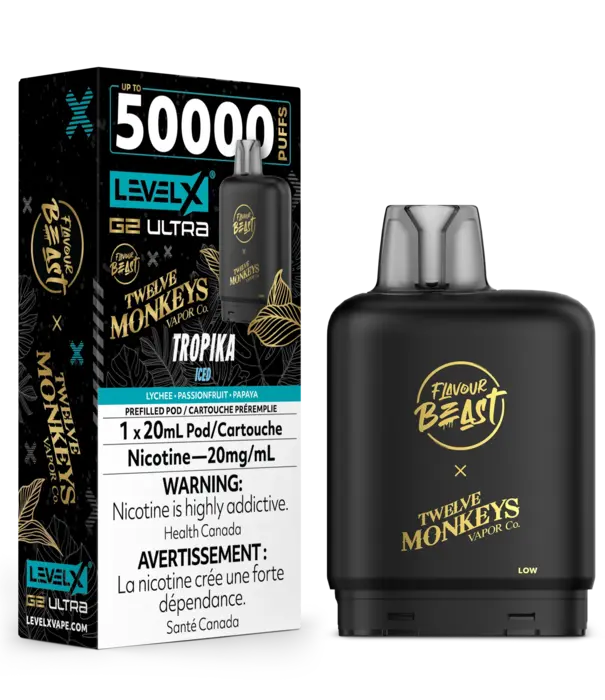 level X Tropika Ice Flavour Beast Level X G2 Ultra 50k Disposable Vape Pod