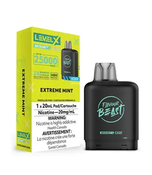 Extreme Mint Ice 20mg Flavour Beast Level X Refillable Dual Coil Pod Starter Kit