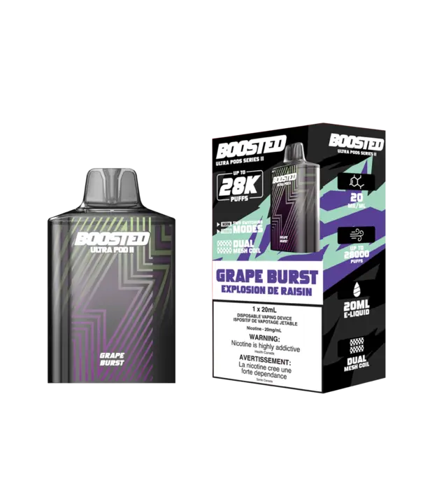 Boosted Grape Burst Boosted Ultra Pod Series II 28k Regular Disposable Vape Pod