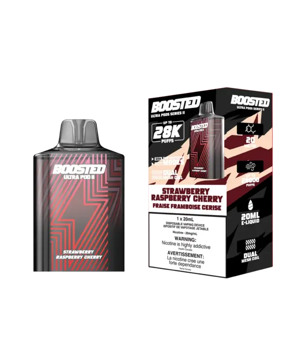 Boosted Strawberry Raspberry Cherry Boosted Ultra Pod Series II Regular Disposable Vape Pod